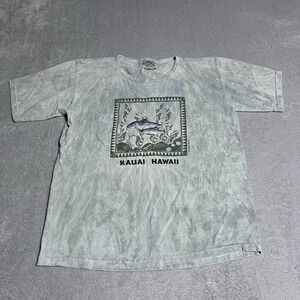 Vintage 90s Hawaii Kauai Shirt Adult Medium Tie Dye Embroidered Dolphin Beach